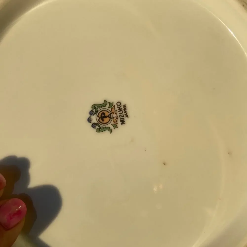 Vintage Mizuko Japanese Floral Serving Dish & Bowl Set
